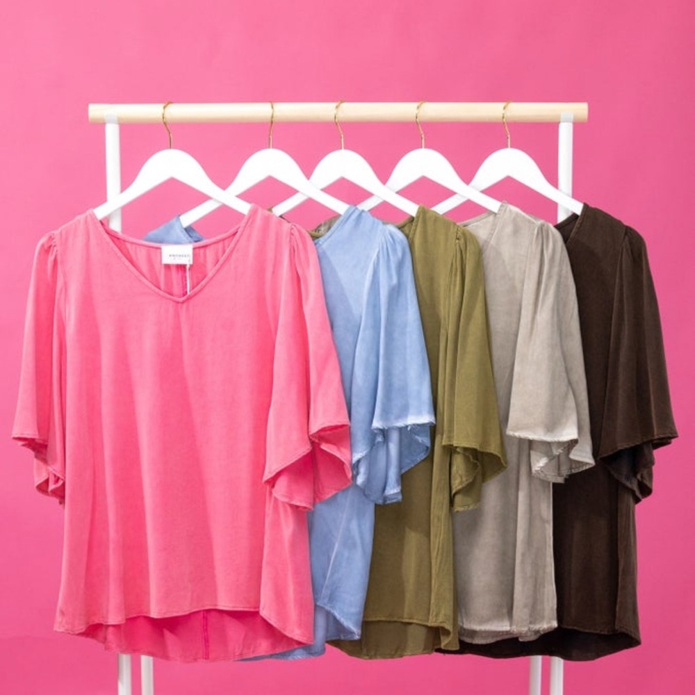 Pink V-Neck Women's Top